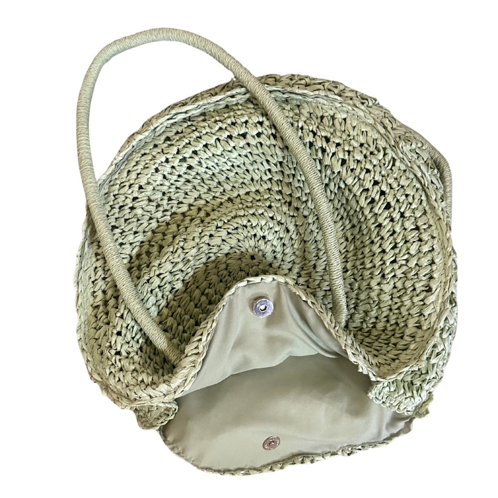 Summer Green Circular Woven Shoulder Bag | Farmer’s Market Summer Style | New - Picture 3 of 3